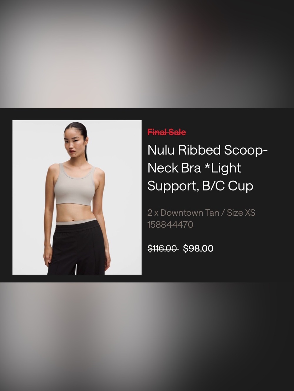 Lululemon Nulu Ribbed Scoop Neck Bra Sz XS Lot of 2